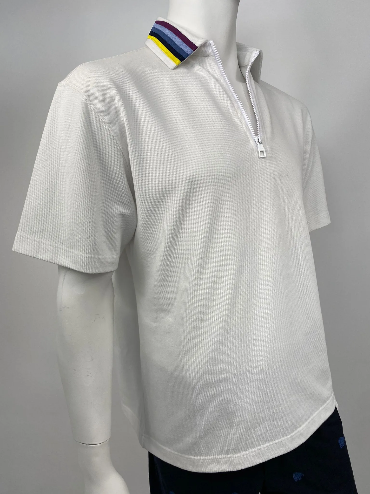LV Rainbow Collar Half Zip Polo