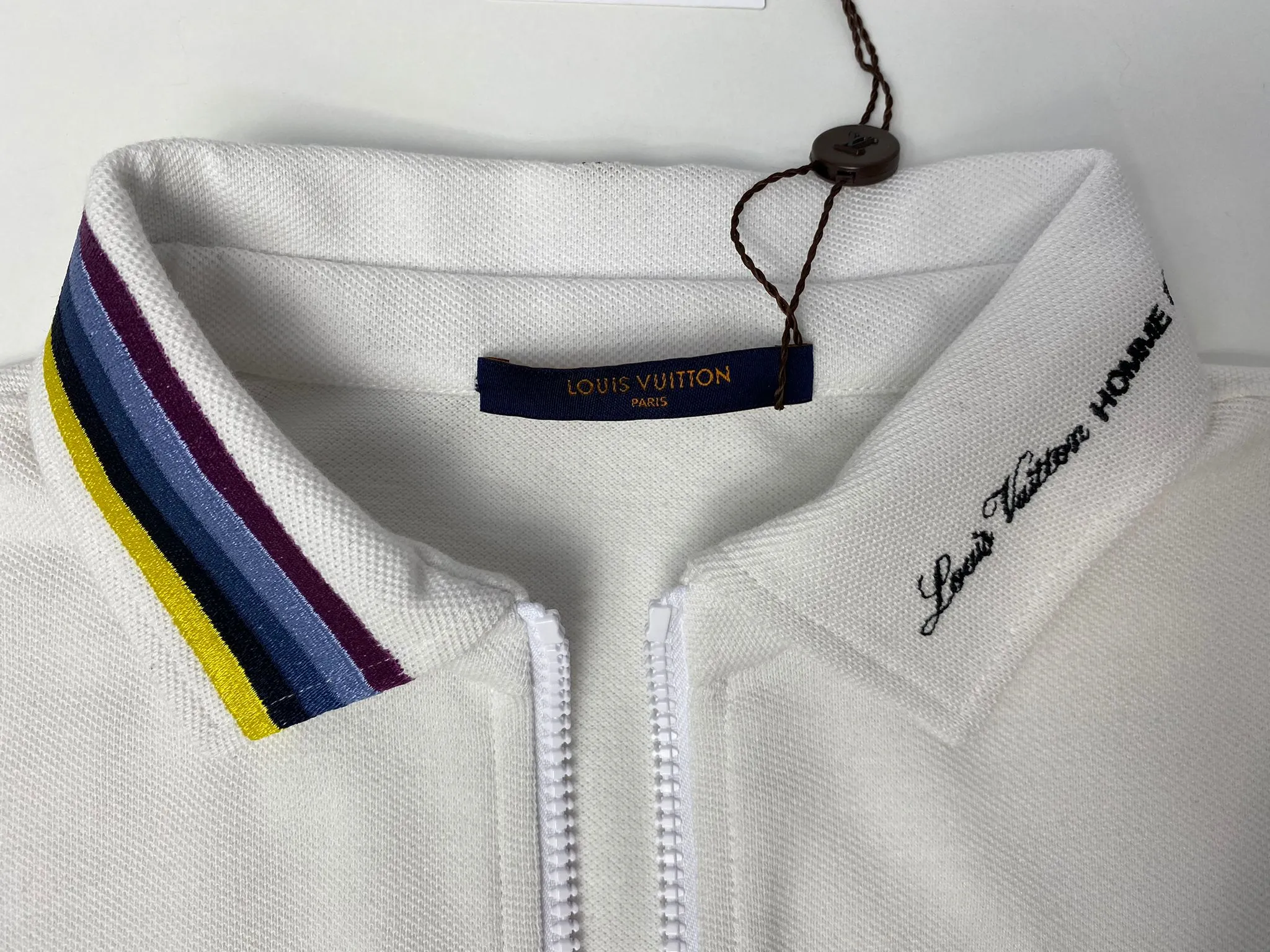 LV Rainbow Collar Half Zip Polo