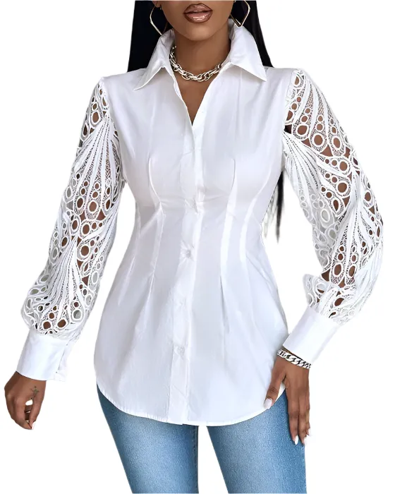 Maianne – Delicate Women's Lace-Adorned Blouse