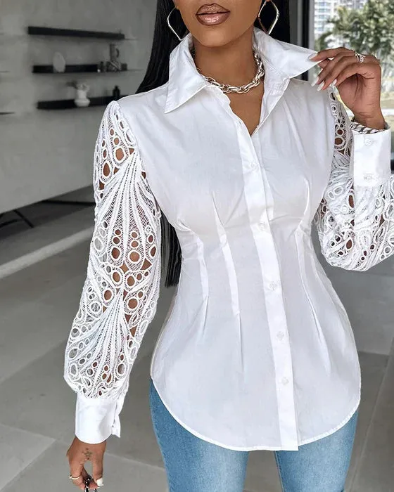 Maianne – Delicate Women's Lace-Adorned Blouse
