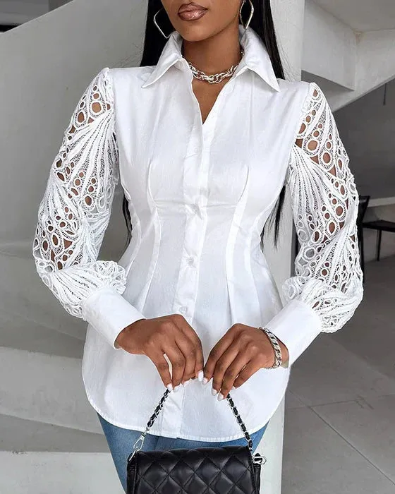 Maianne – Delicate Women's Lace-Adorned Blouse