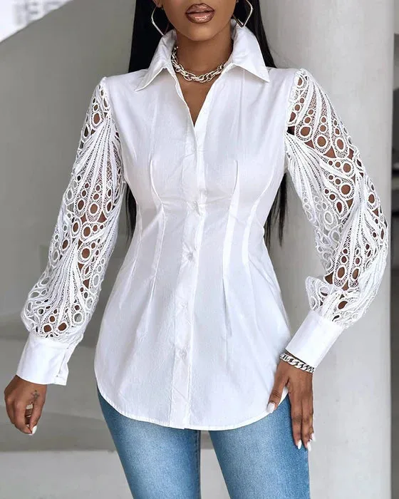 Maianne – Delicate Women's Lace-Adorned Blouse