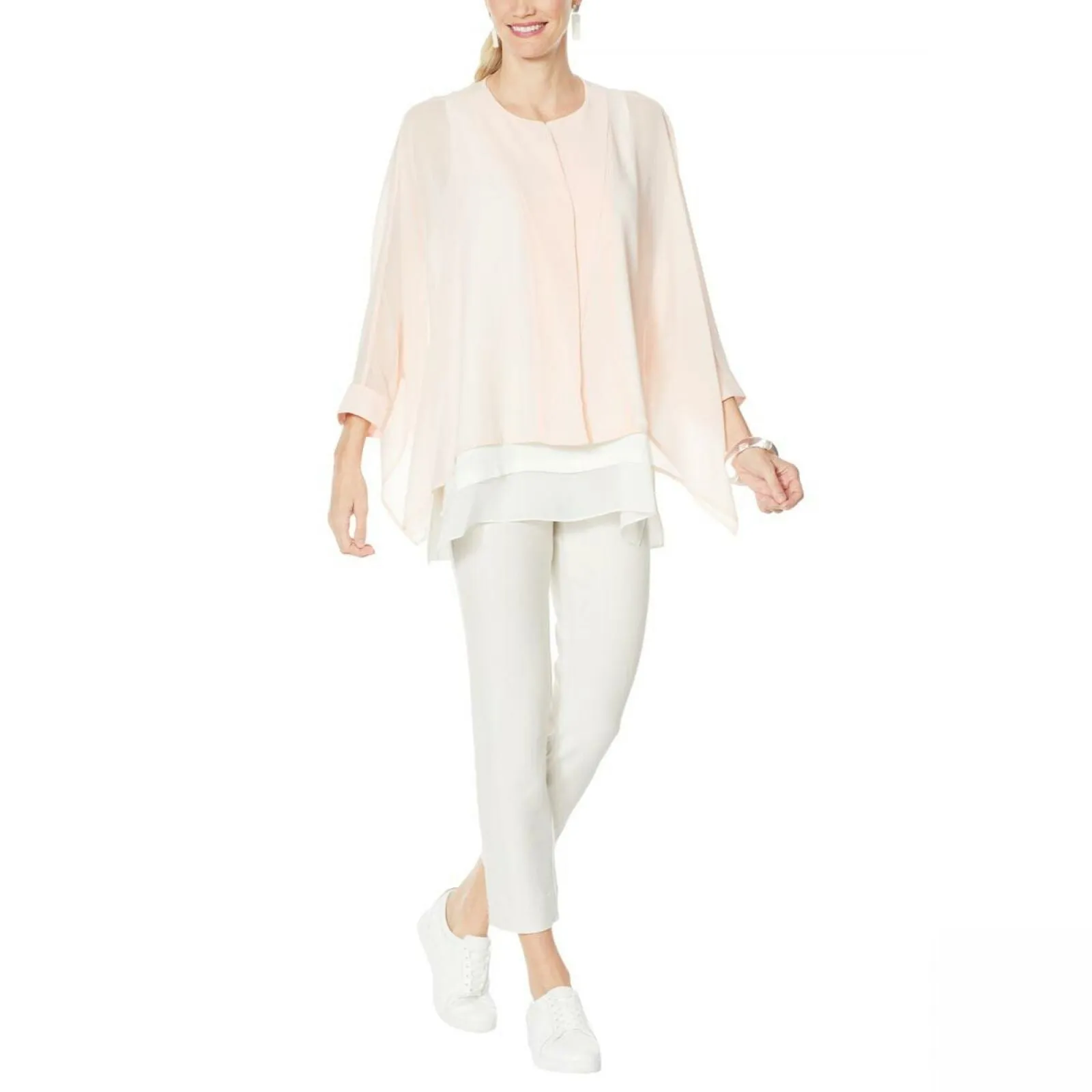MarlaWynne WynneLayers Women's Plus Size Unstructured Chiffon Shirt