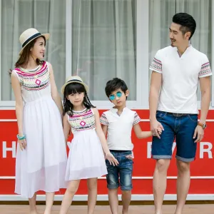 Matching Family Outfit Mother Daughter Chiffon Dress