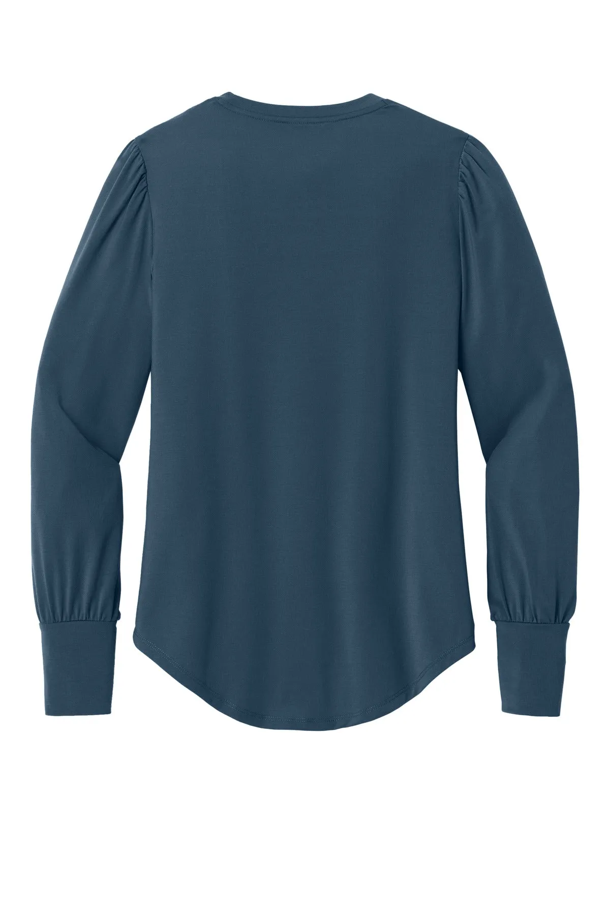 Mercer Mettle Women's Stretch Jersey Long Sleeve Blouson Top MM1019 Insignia Blue