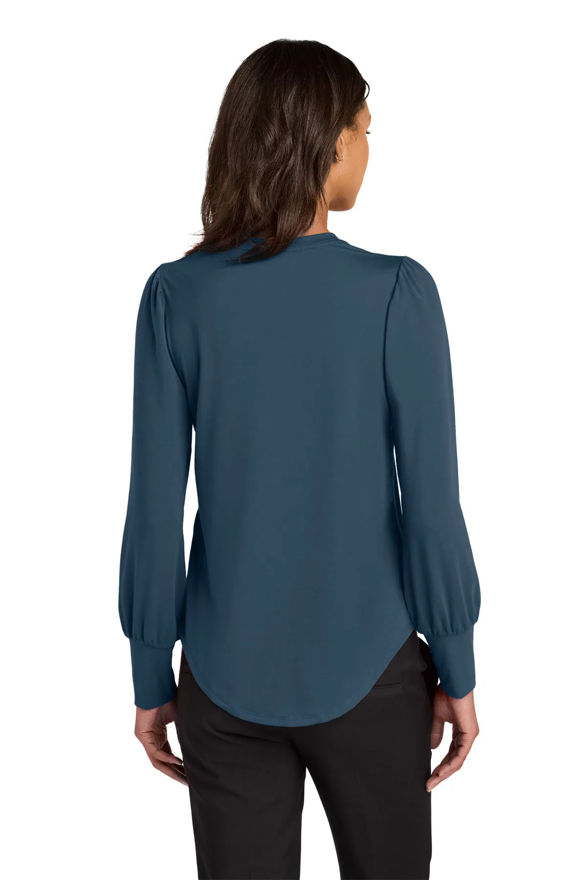 Mercer Mettle Women's Stretch Jersey Long Sleeve Blouson Top MM1019 Insignia Blue