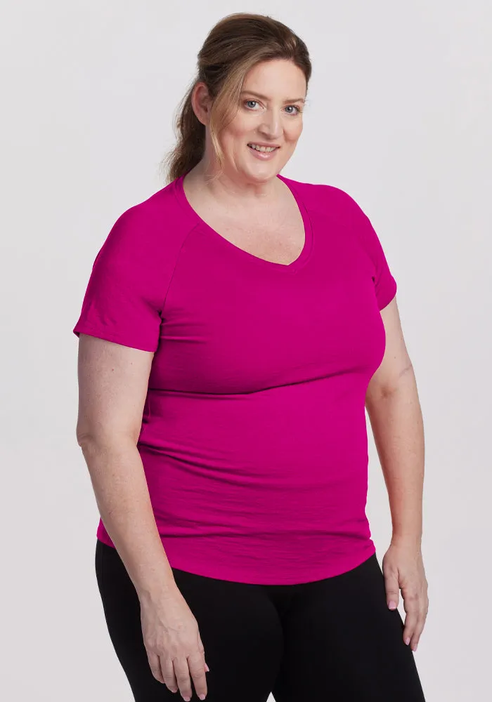 Mia V Neck - Berry Punch