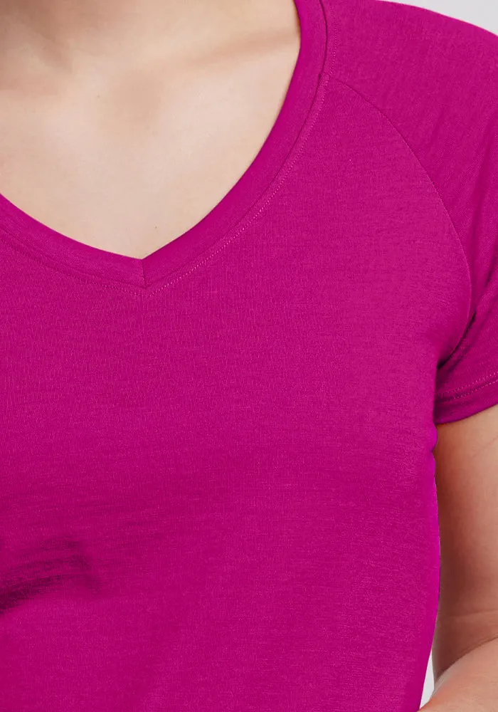 Mia V Neck - Berry Punch