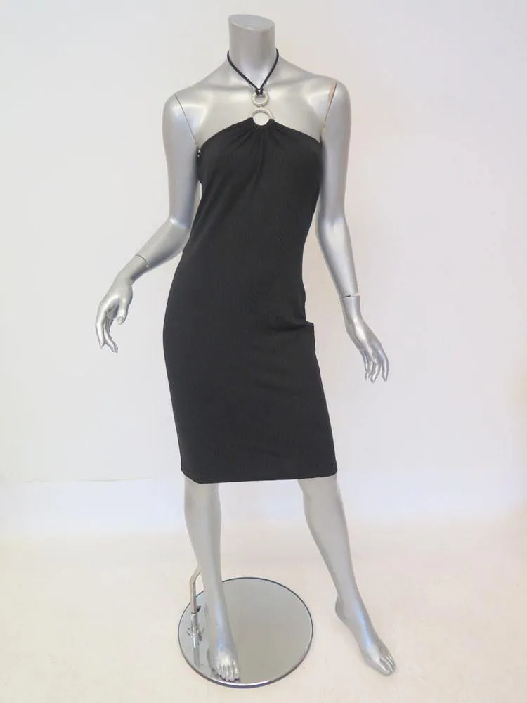 Michael Kors Women's Dress: Black Rayon Size 8, Pre-owned