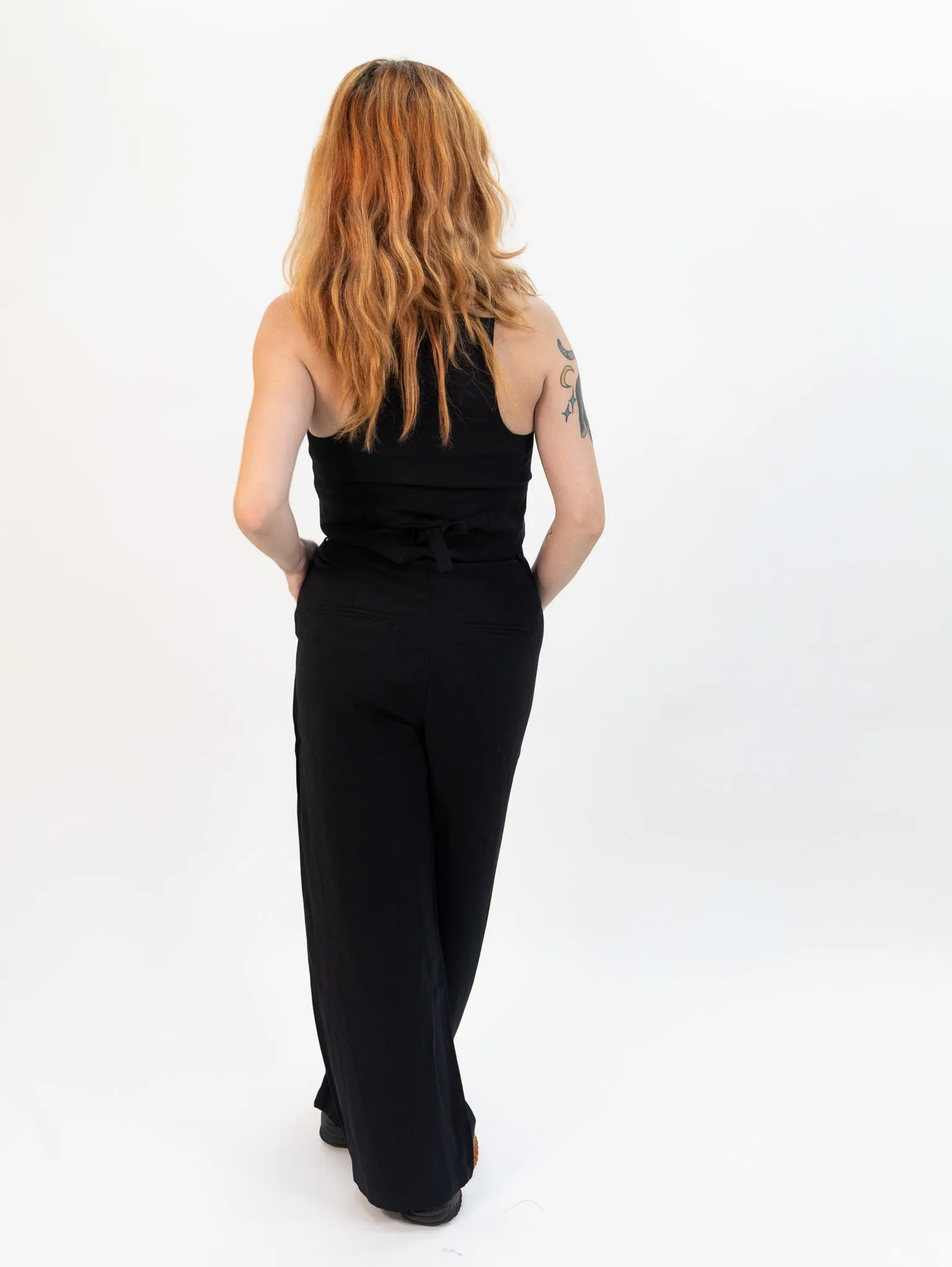 Miou Muse Highwaisted Wideleg Trousers - Black