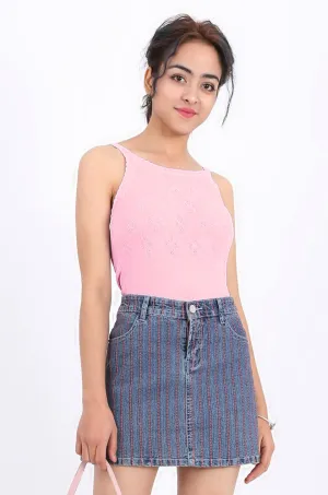 MISS PINKI Valentina knitwear top - peach - knitwear cami - Petite