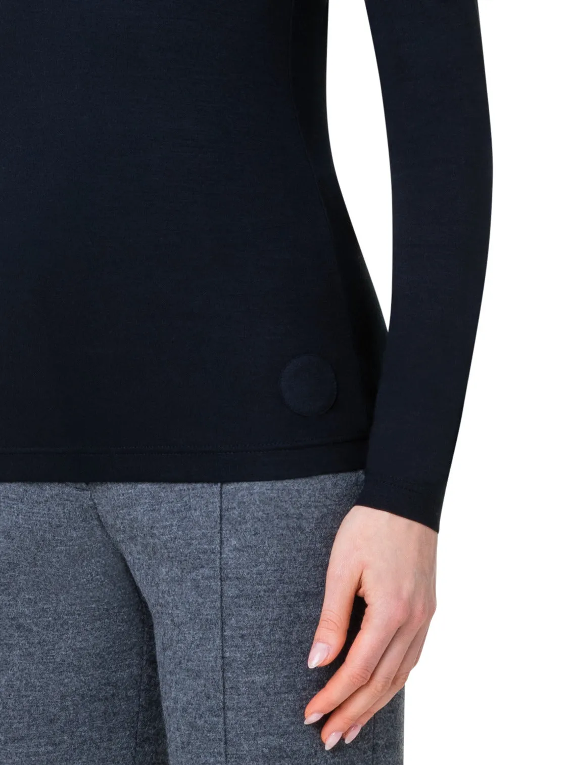 Mock Neck Shirt in Modal Jersey