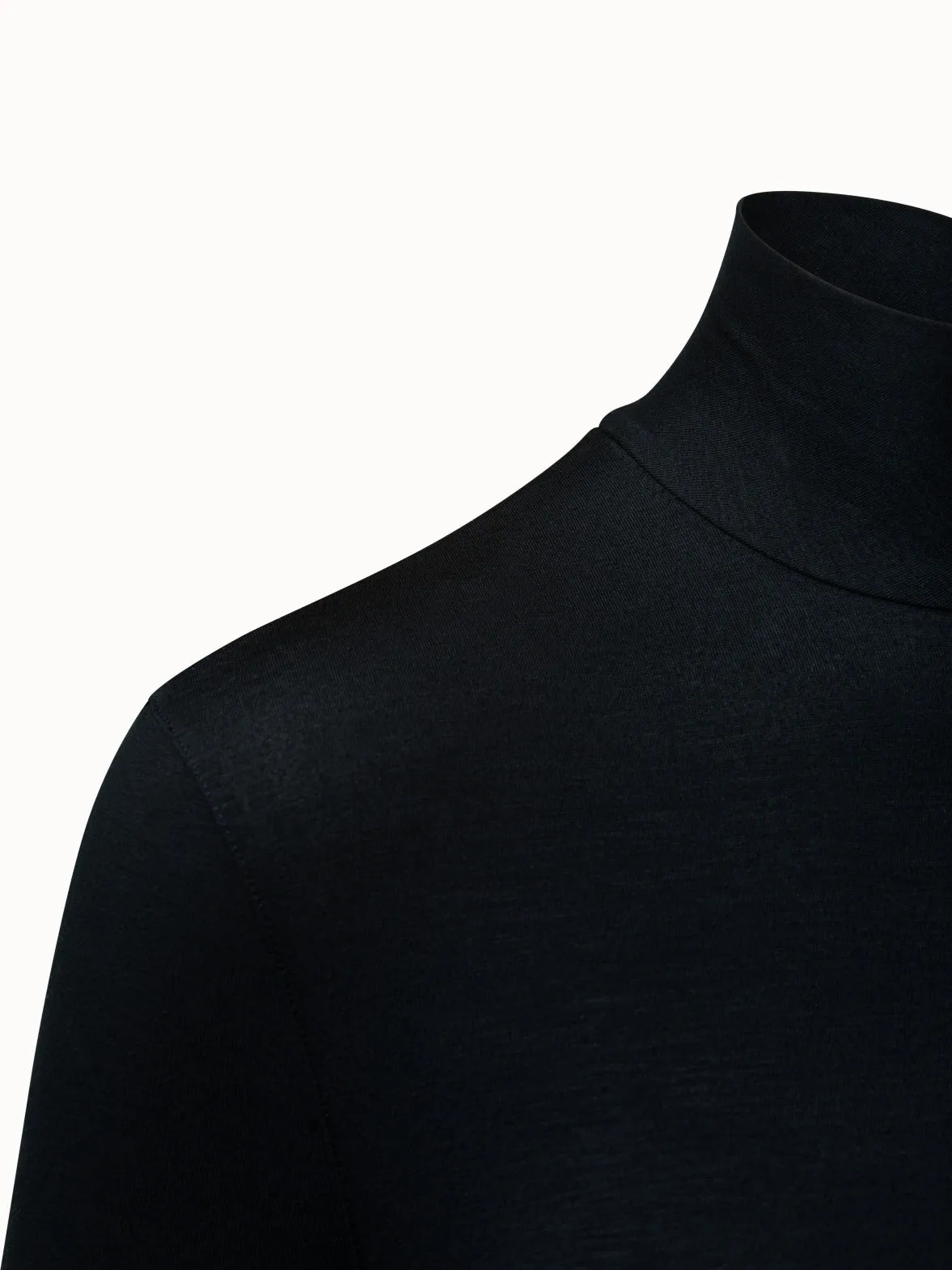 Mock Neck Shirt in Modal Jersey
