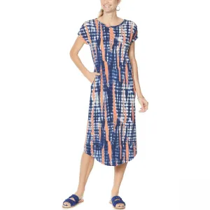 ModernSoul Women's Plus Size Ruched Sleeve Midi Dress