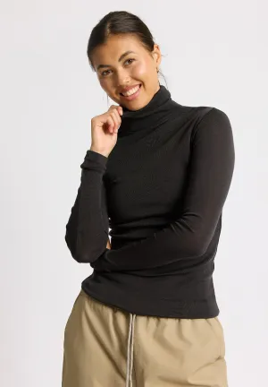 Mona wool roll neck - almost black