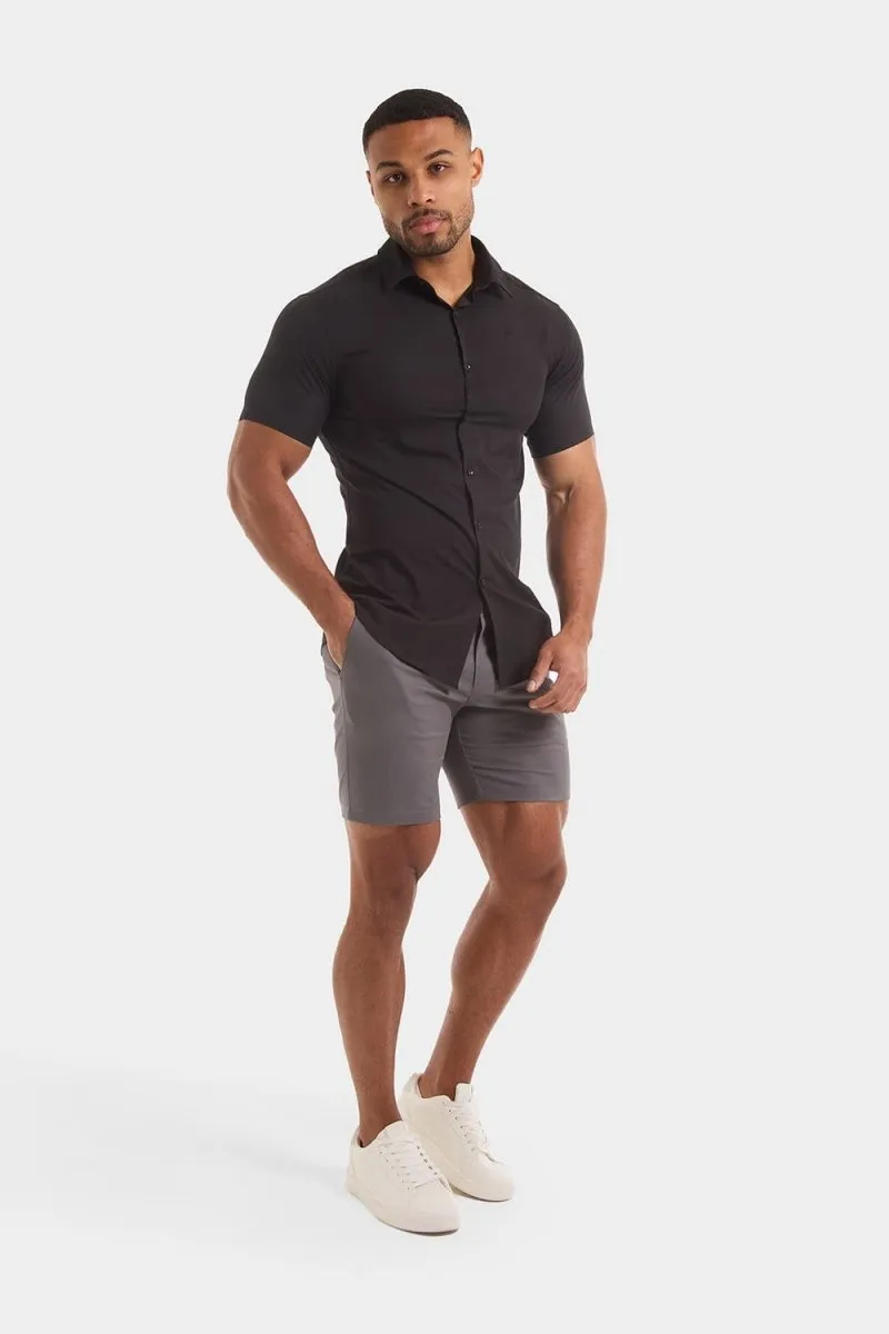 Muscle Fit Short Sleeve Bamboo Shirt in Black