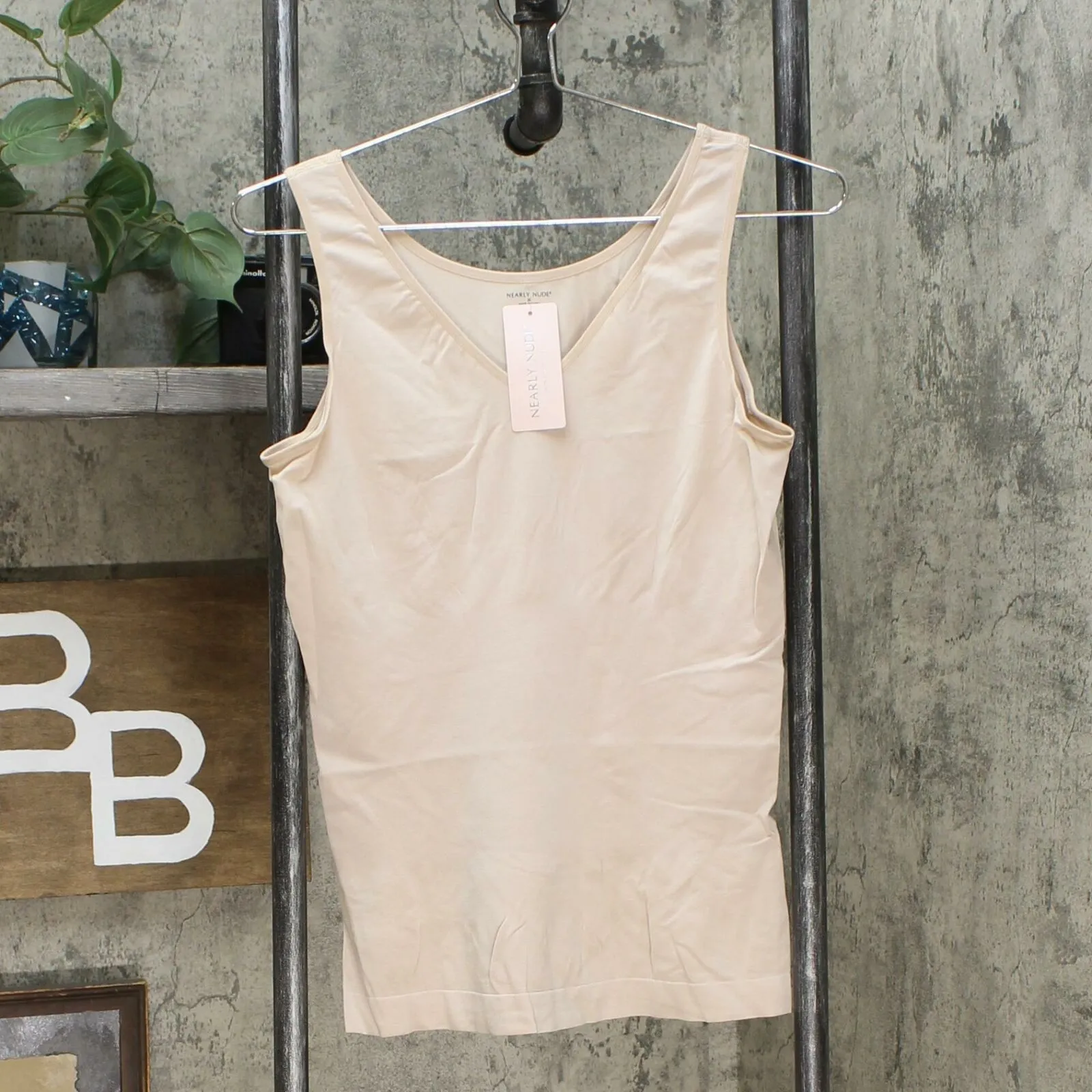 Nearly Nude Women's Plus Size Smoothing Modal Cotton V-Neck Tank Top