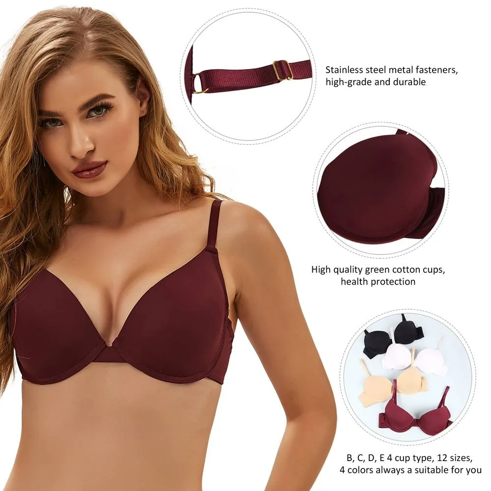 New White & Black & Beige & Wine Red High quality smooth basic comfort T-shirt bra