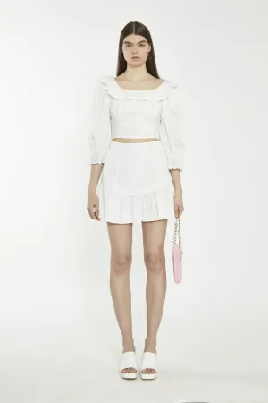 Off-White Lace-Frill Crop-Top