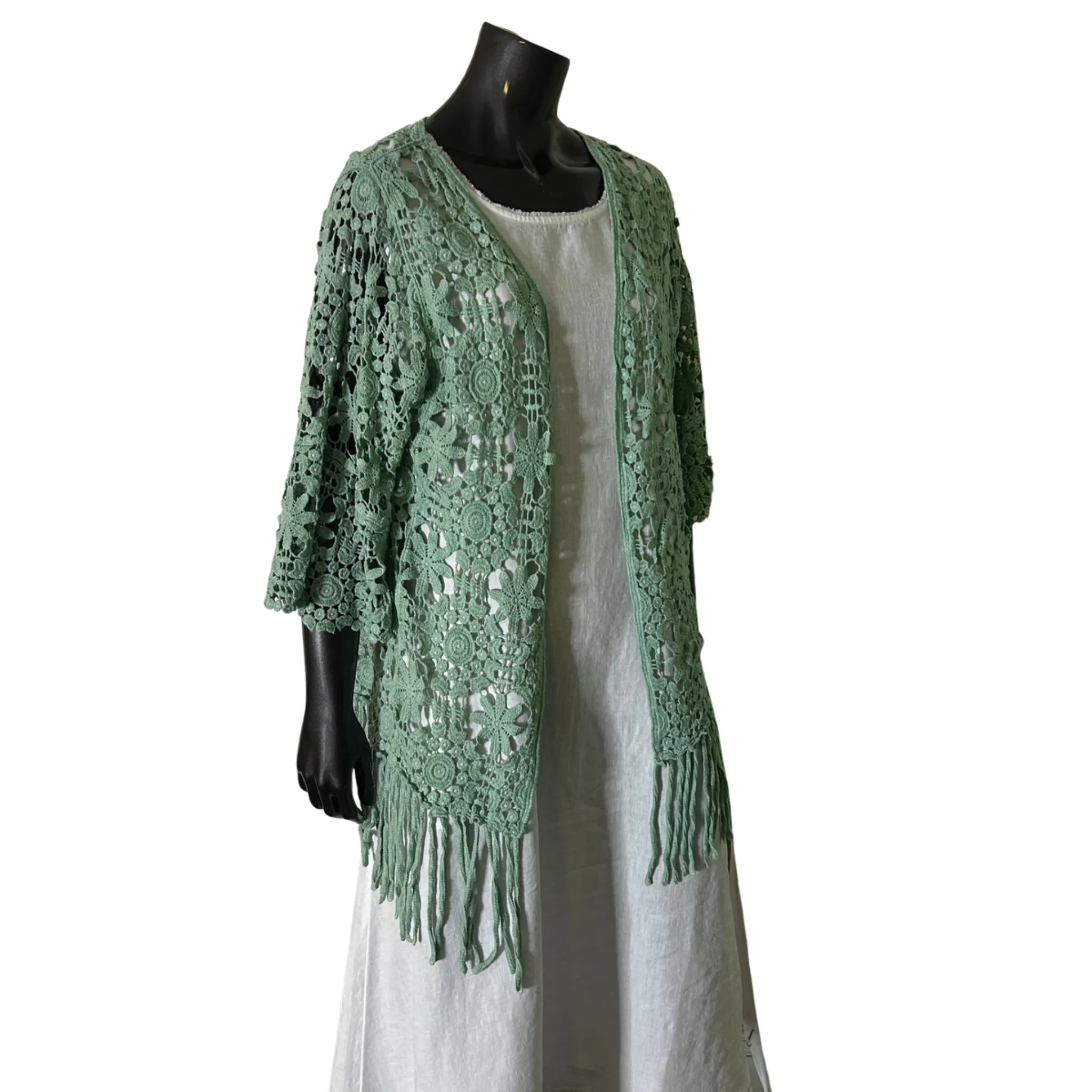 Open Front Cotton Short Kimono