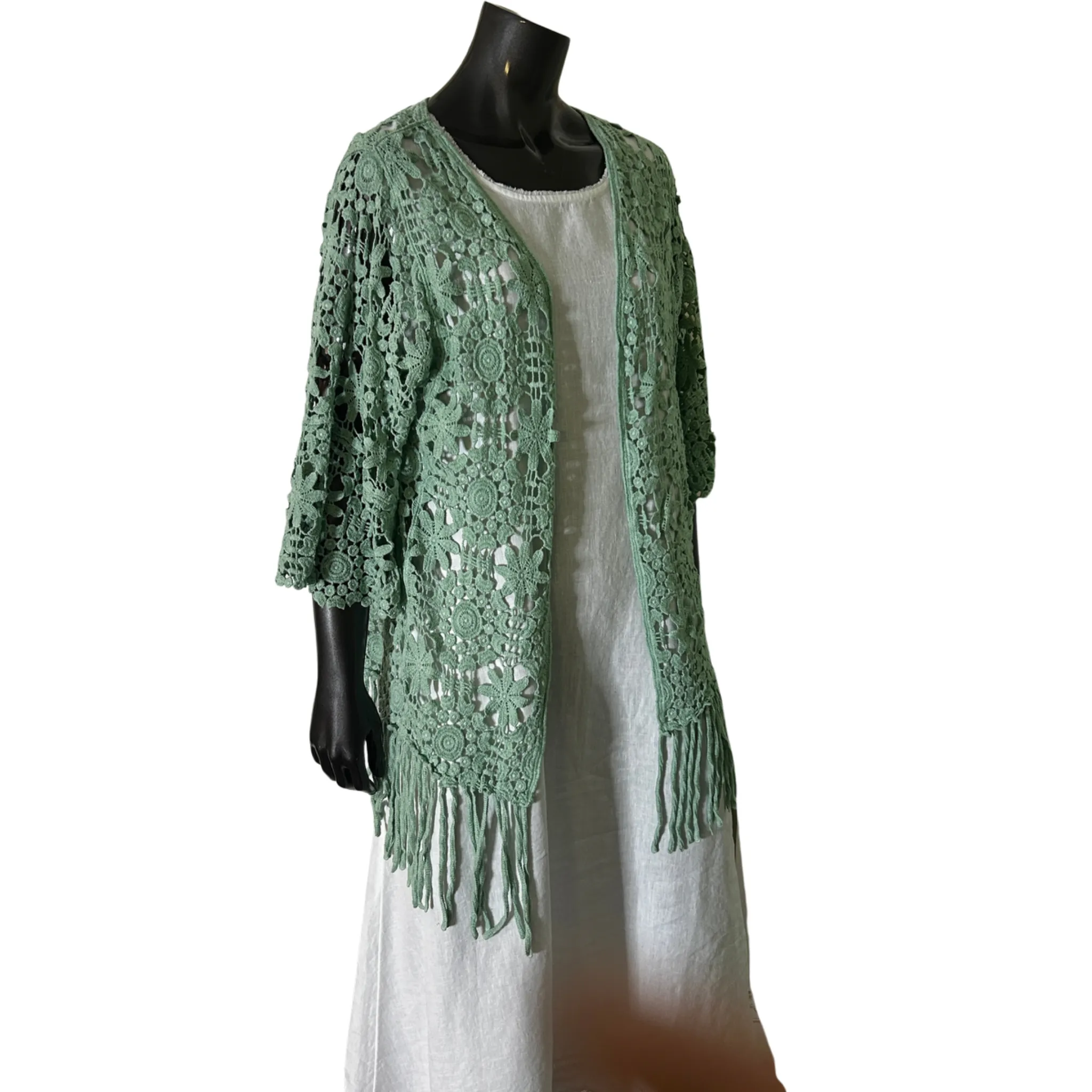 Open Front Cotton Short Kimono