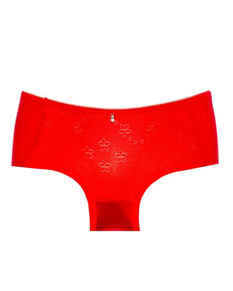 Pack of 3 - Embroidered Cotton Panty For Women-KN335