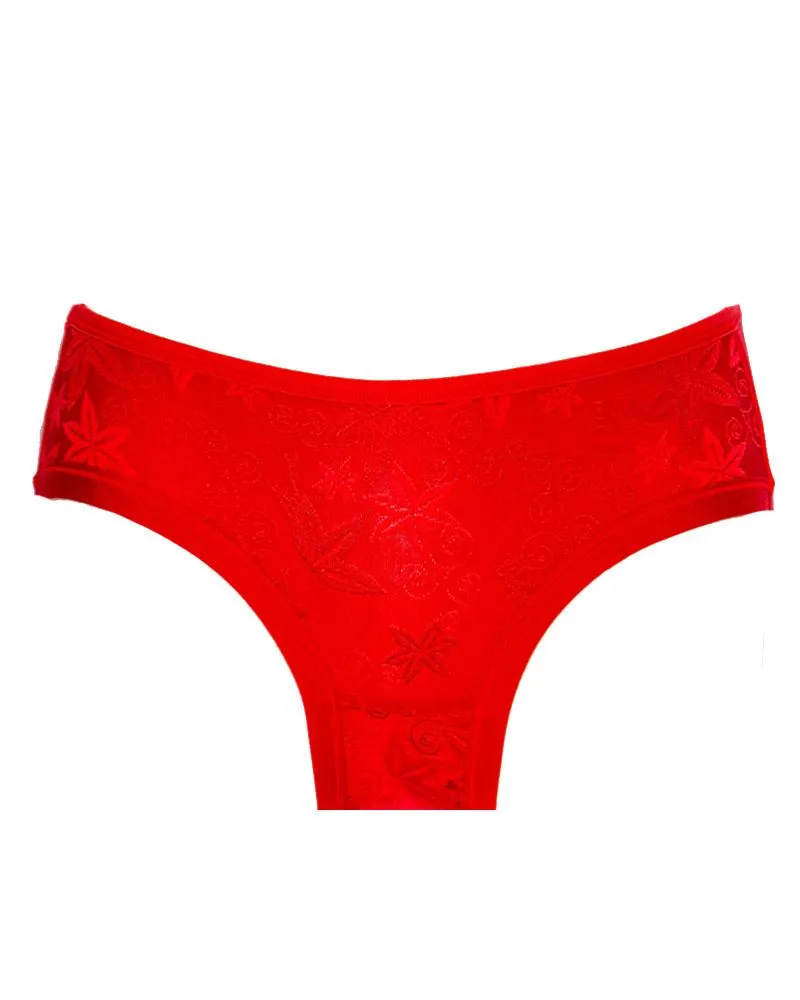 Pack of 3 - Sexy Soft Embroidered Cotton Panty For Ladies