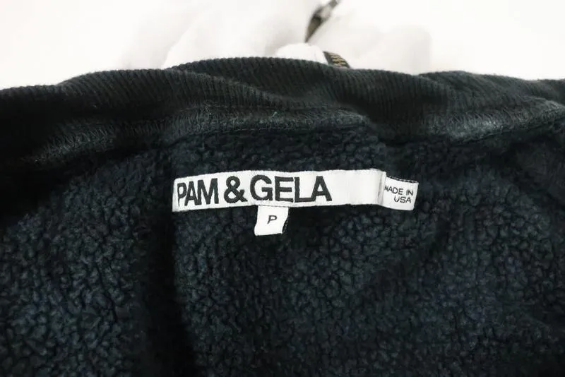 Pam & Gela Sweatshirt Annie Black/White Ombre Size Petite Back-Zip Pullover