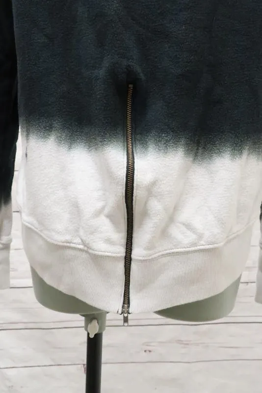 Pam & Gela Sweatshirt Annie Black/White Ombre Size Petite Back-Zip Pullover