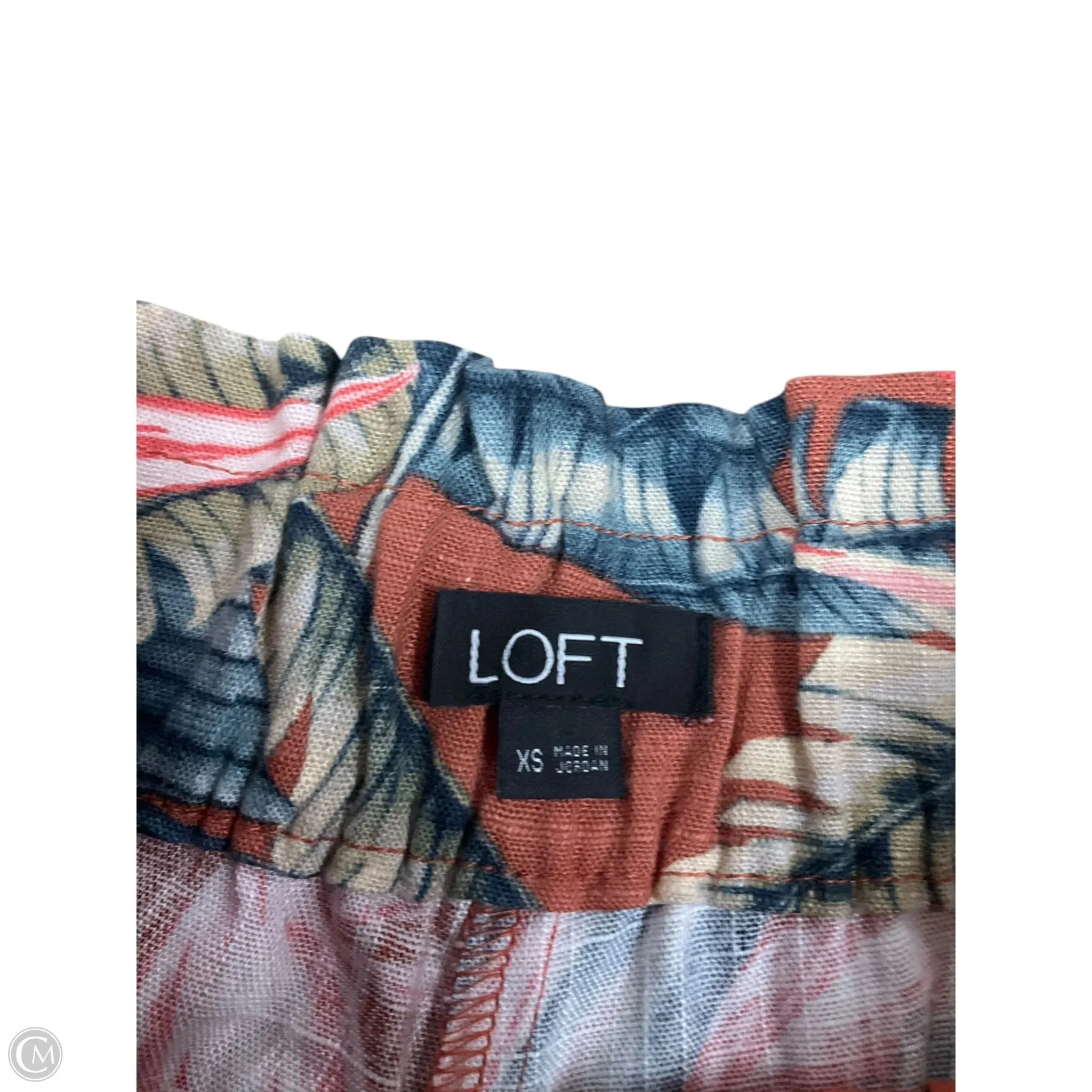 Pants Linen By Loft In Tropical Print, Size: Xs