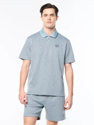 Paolo Knit Polo- Faded Denim