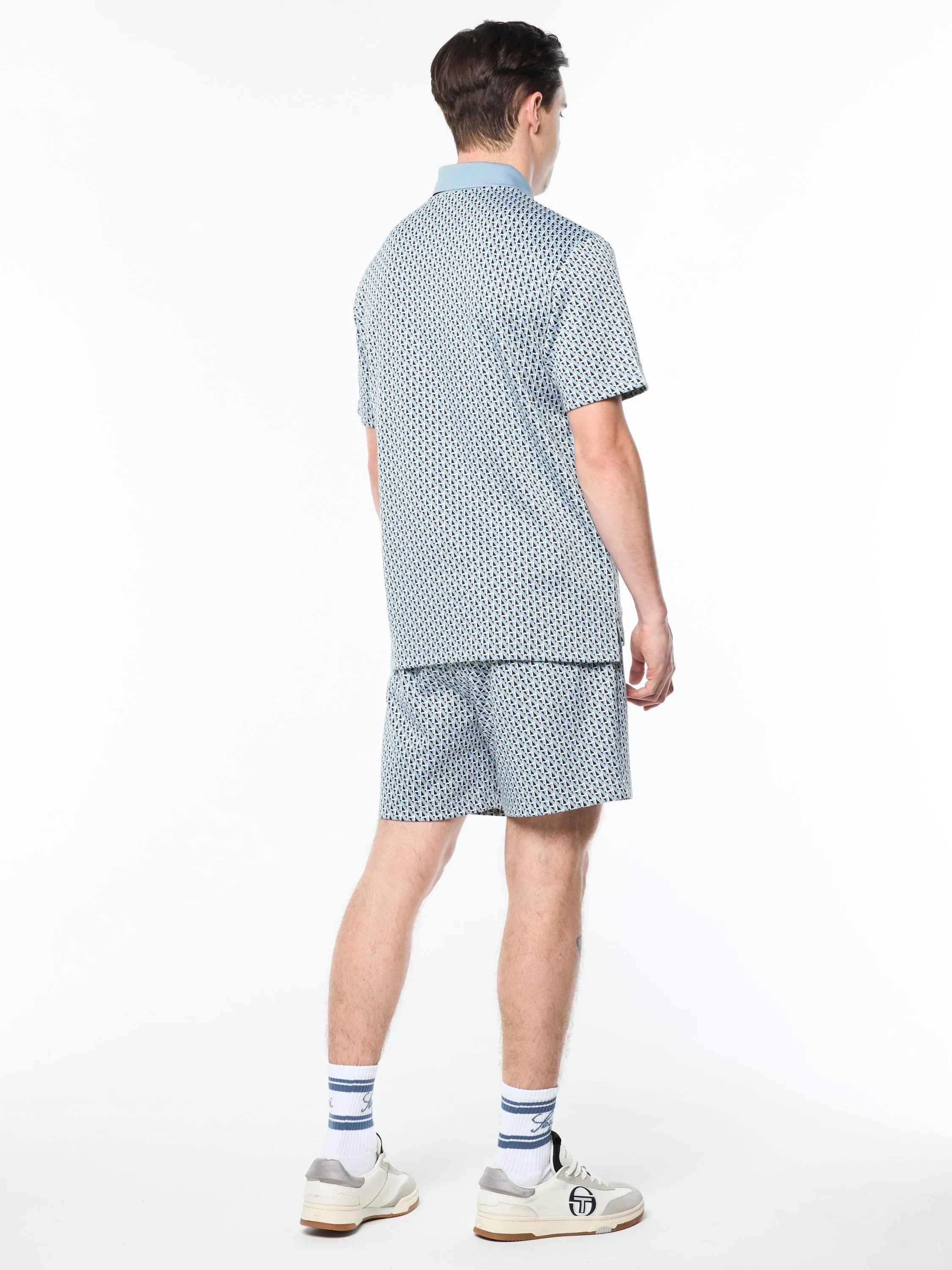 Paolo Knit Polo- Faded Denim