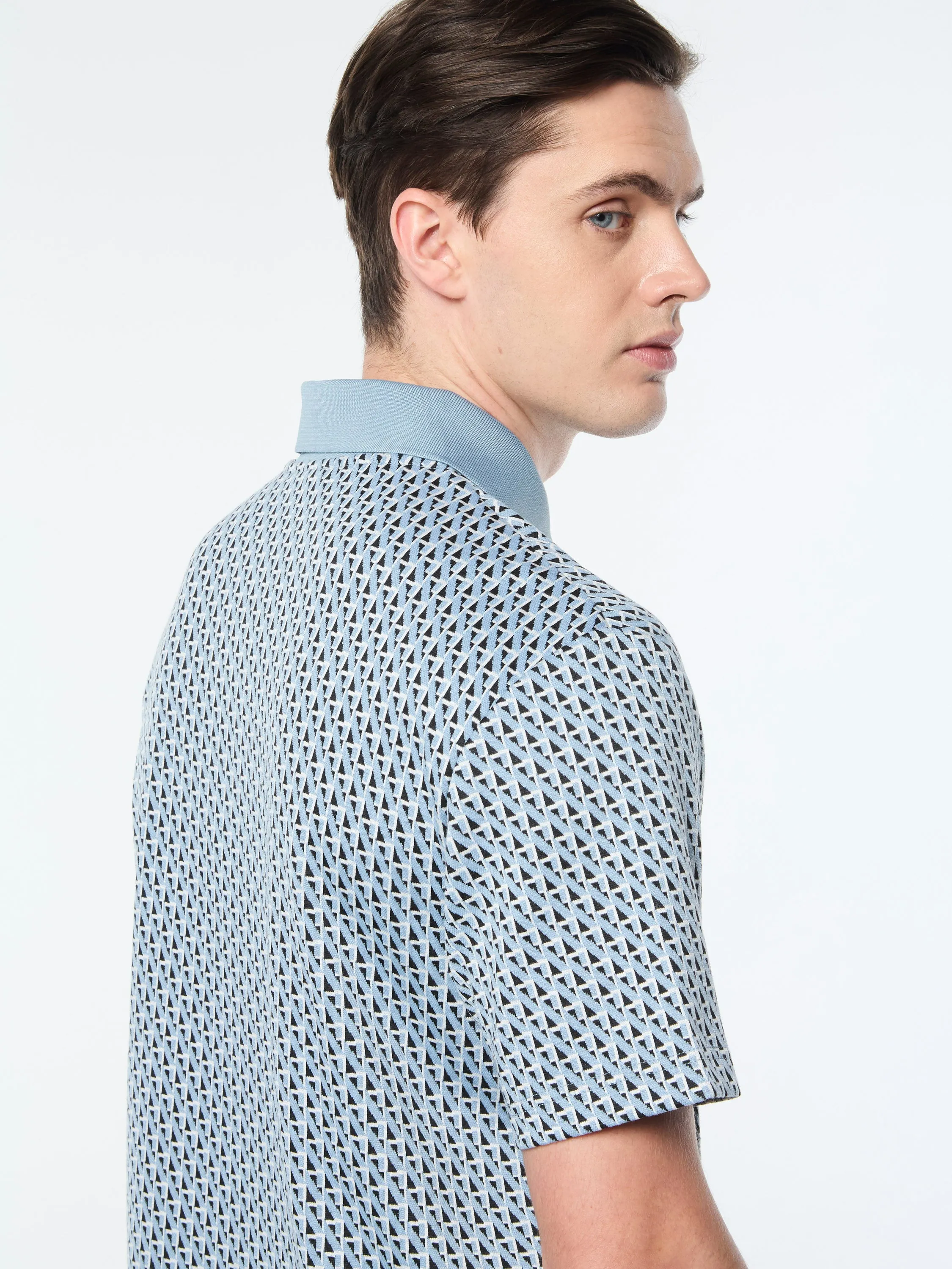 Paolo Knit Polo- Faded Denim