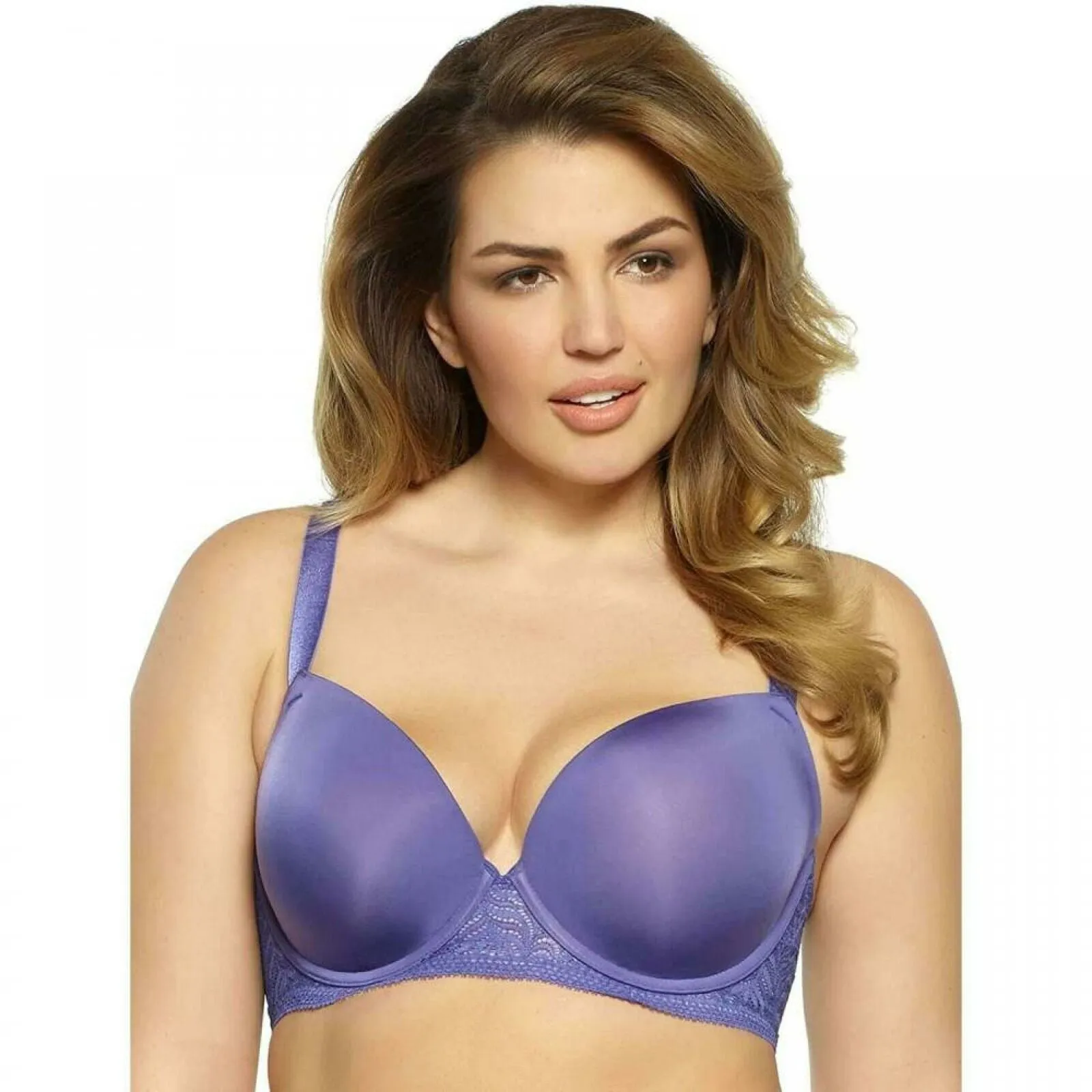 Paramour Women's Carolina Seamless Plunge Contour Lace Back Bra
