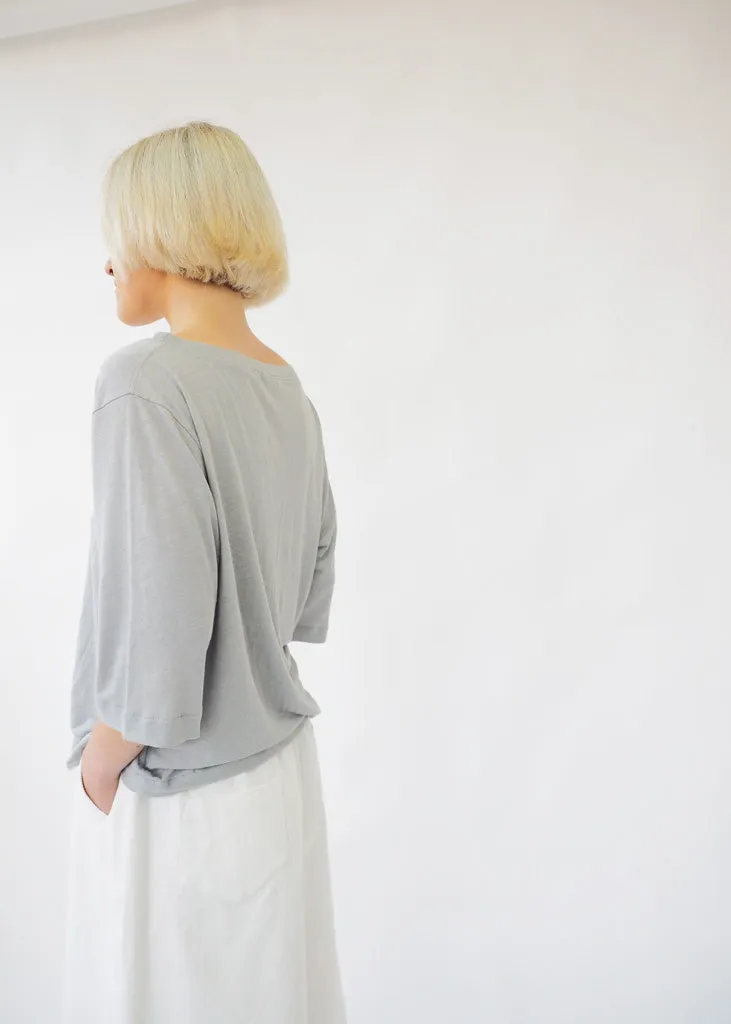 PAVEMENT JAZI TOP - GREY LINEN/MODAL