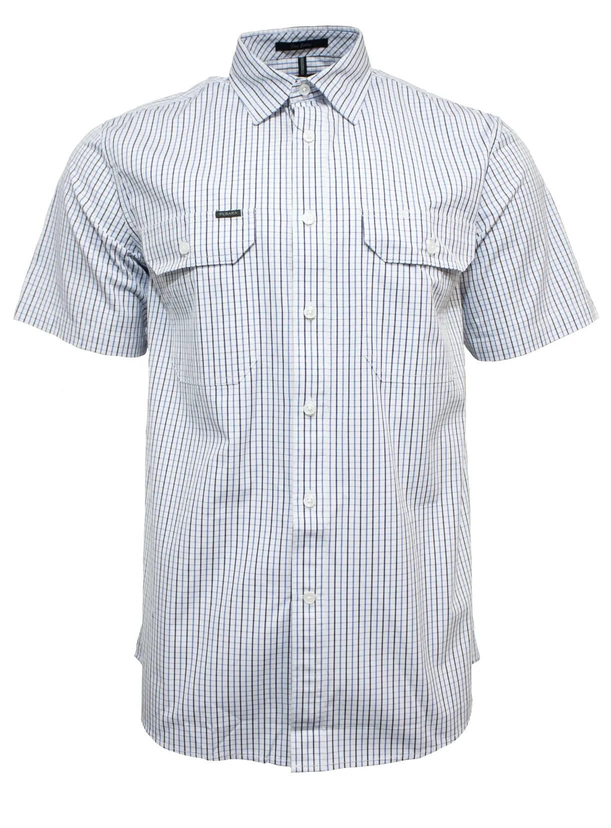 Pilbara Short Sleeve Check Double Pocket Shirt