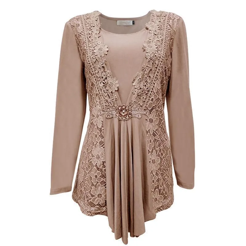 Plus Size Crochet Lace Blouse