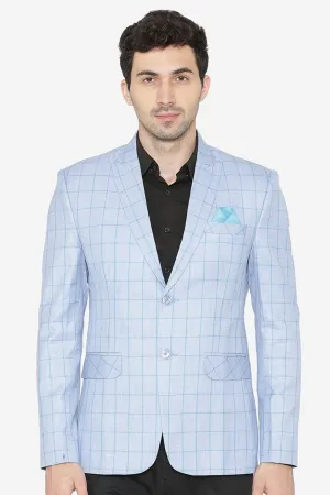 Polyester Cotton Sky Blue  Blazer