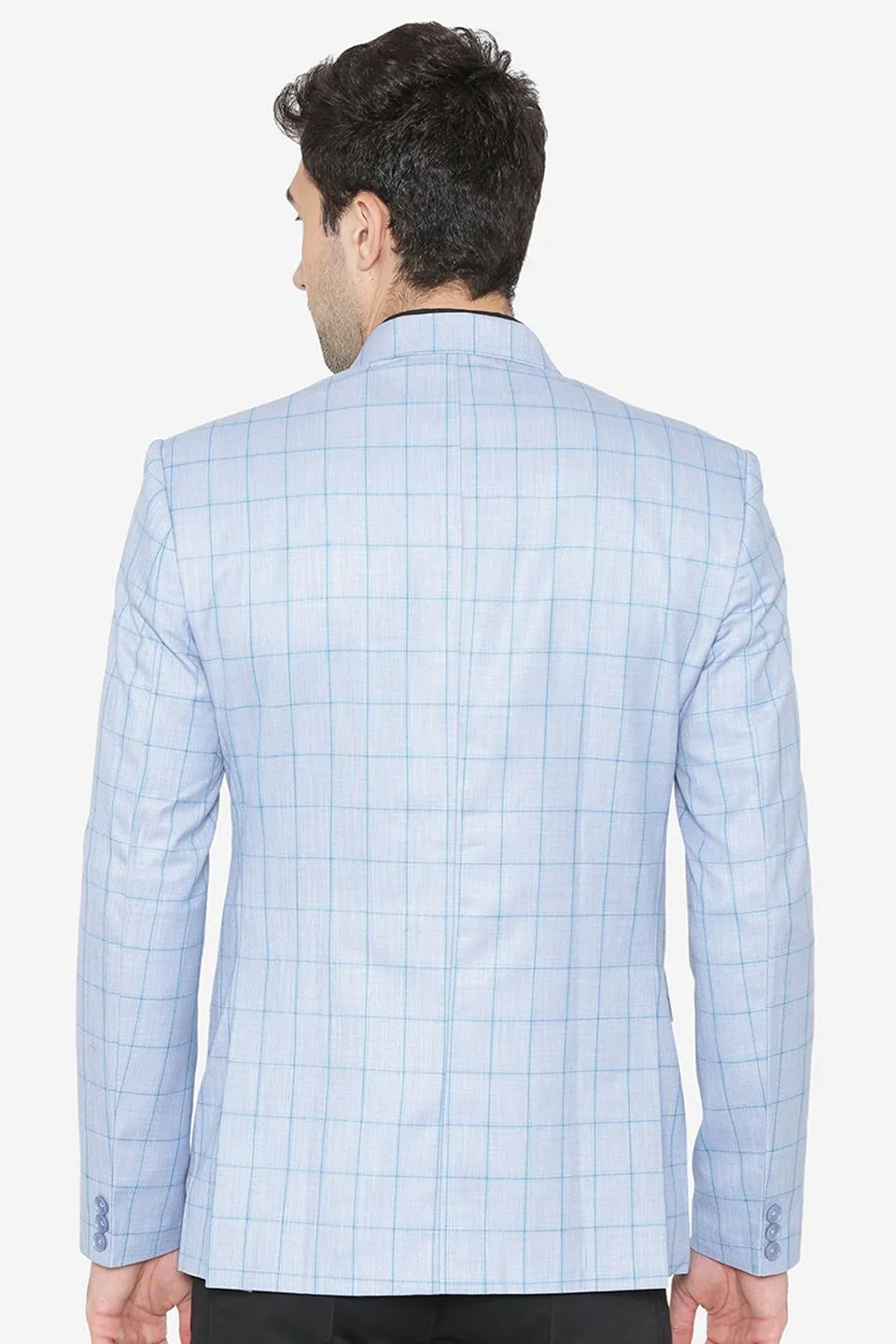 Polyester Cotton Sky Blue  Blazer