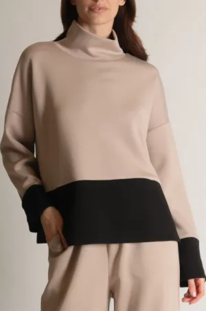 PT10931 - "Butter Modal" Color Block Mock Neck Top