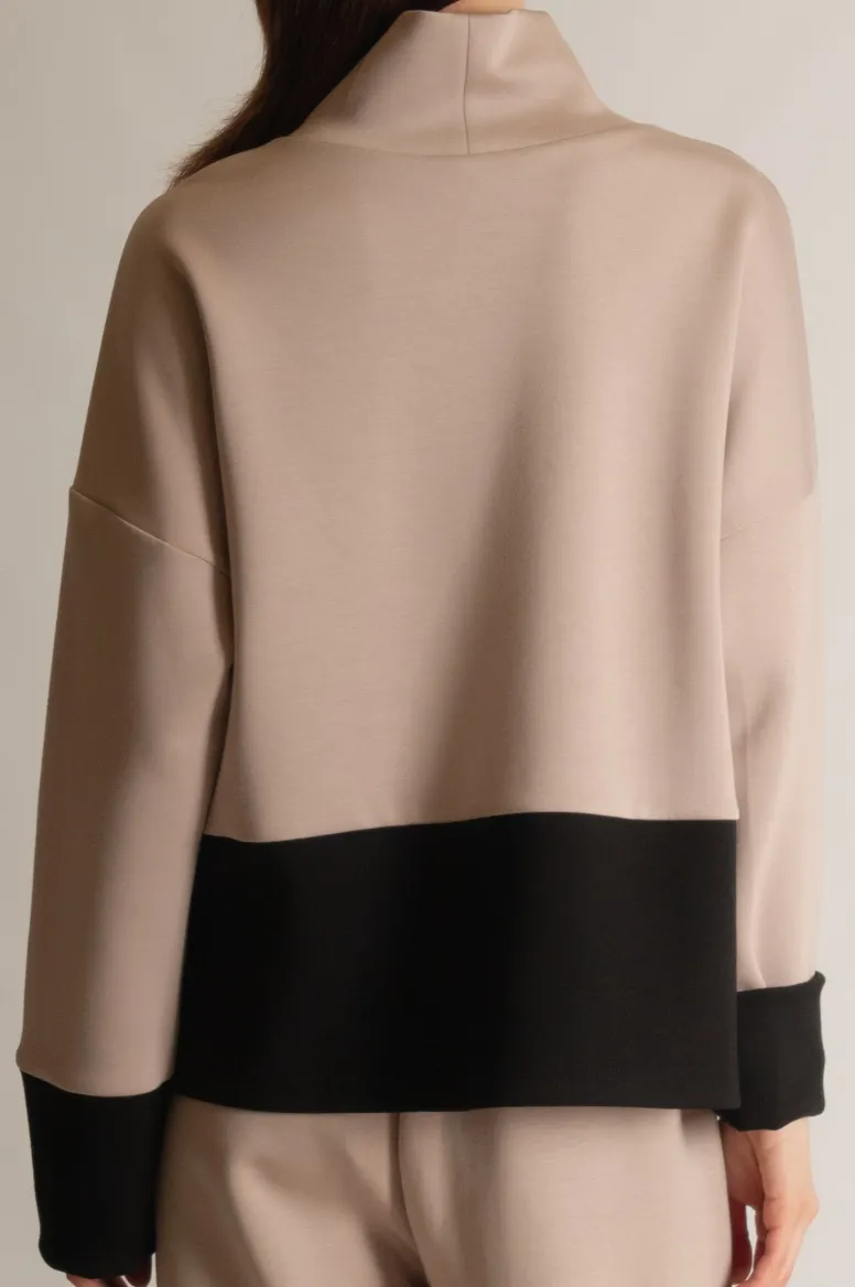 PT10931 - "Butter Modal" Color Block Mock Neck Top