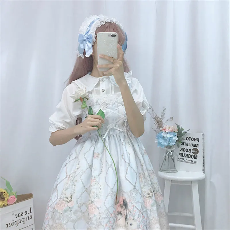 "SWEET DOLL COLLAR BUTTON CHIFFON" SHIRT D072007