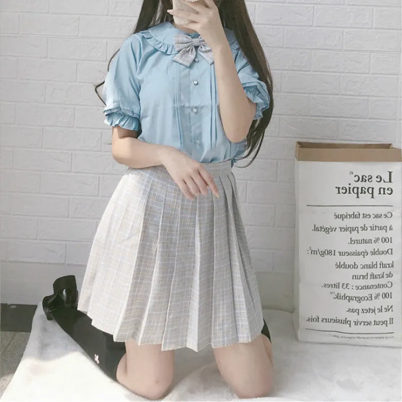"SWEET DOLL COLLAR BUTTON CHIFFON" SHIRT D072007