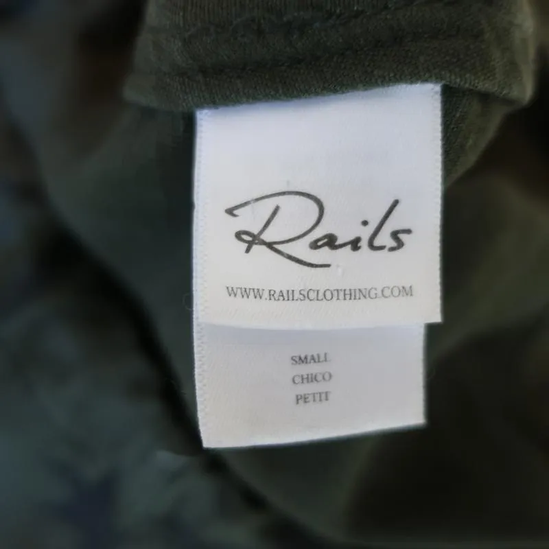 Rails Collins Military Jacket Sage/Black Star Print Size Small Utility Jacket