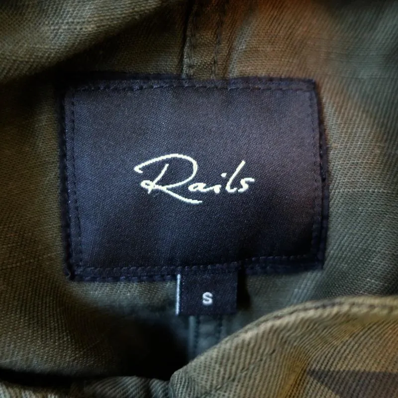 Rails Collins Military Jacket Sage/Black Star Print Size Small Utility Jacket