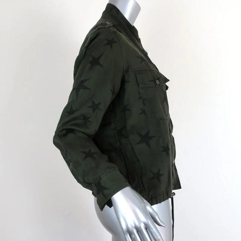 Rails Collins Military Jacket Sage/Black Star Print Size Small Utility Jacket