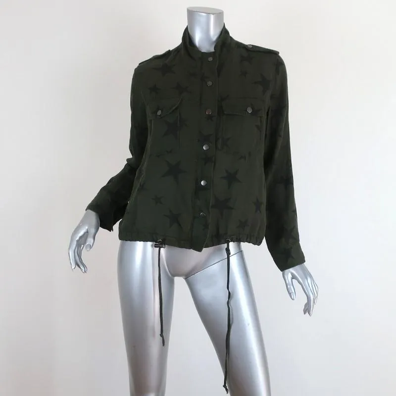 Rails Collins Military Jacket Sage/Black Star Print Size Small Utility Jacket