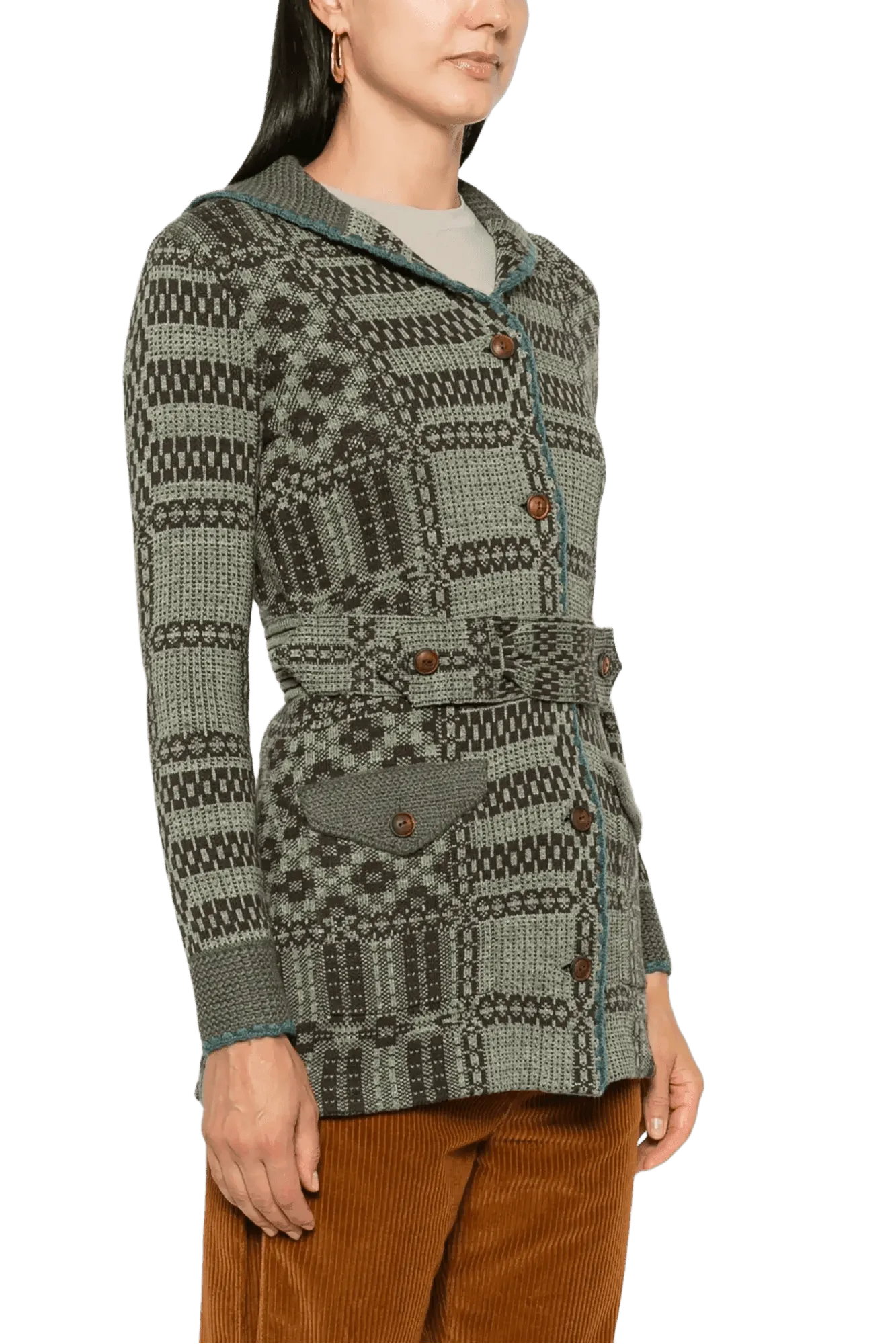 Ralph Lauren Women's Belted Jacquard Cardigan