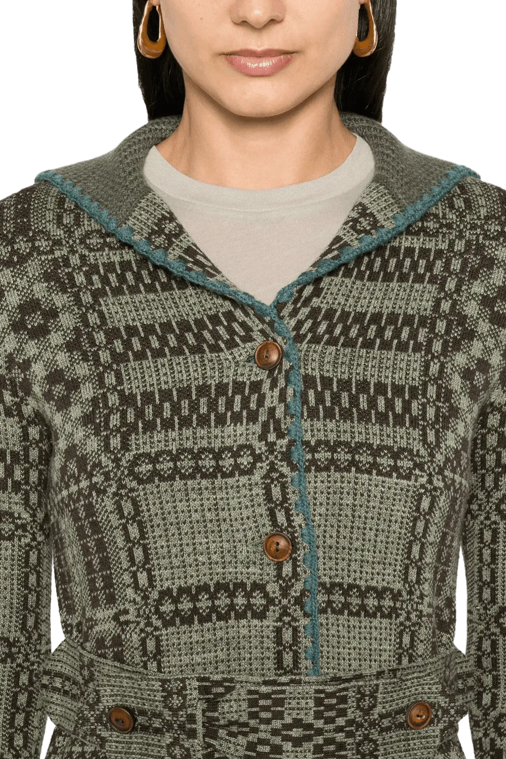 Ralph Lauren Women's Belted Jacquard Cardigan