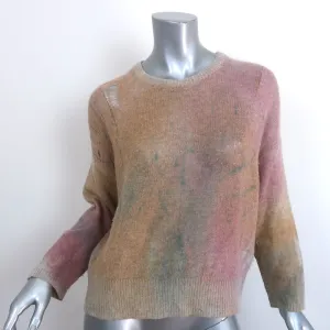 Raquel Allegra Distressed Sweater Pink/Multi Wool-Cashmere Knit Size 1